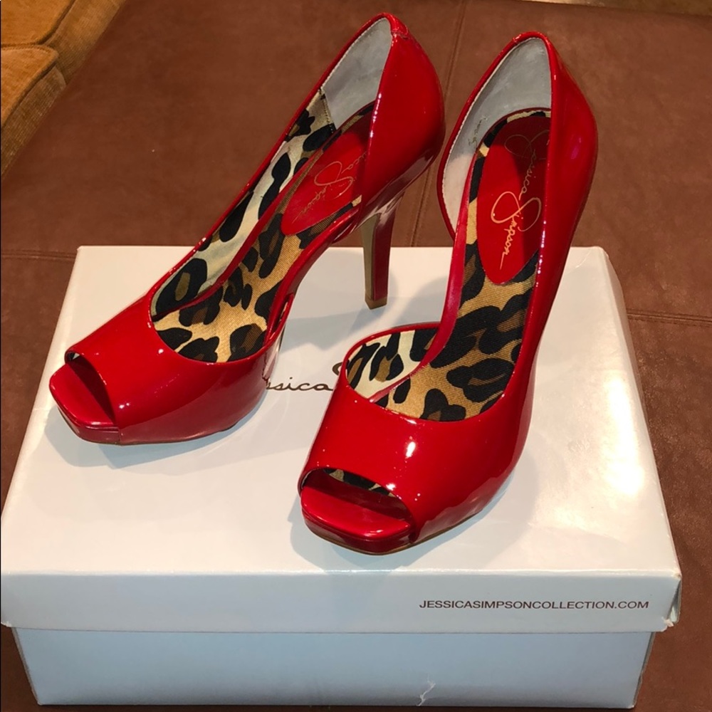 WORN ONCE Jessica Simpson red heels